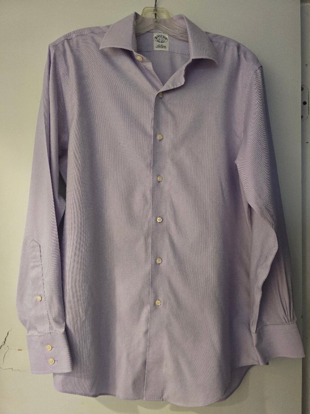 Brooks Brothers Non-Iron Dress Shirt Lavender Supima Cotton 15-33
